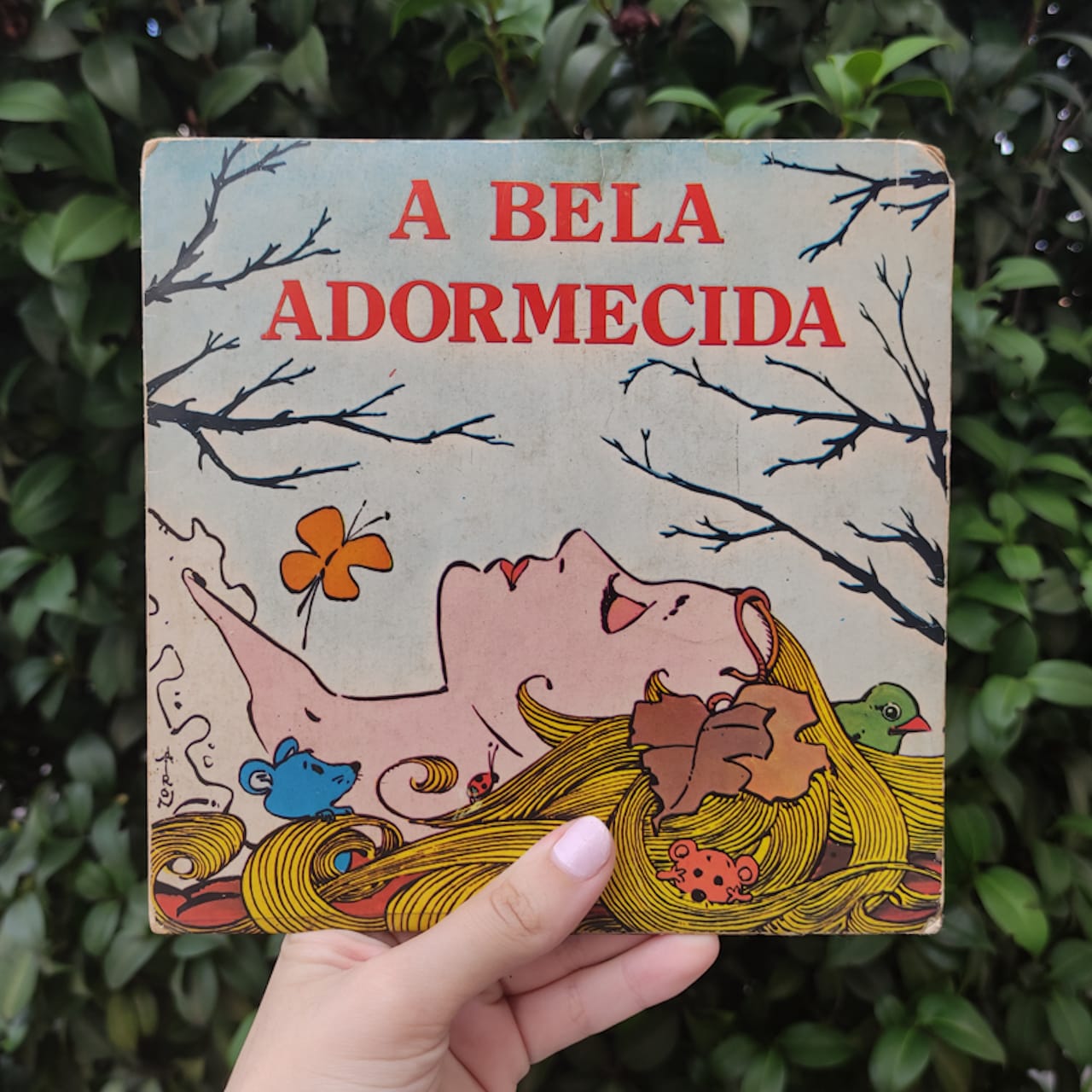 Disco de vinil infantil com a história da Bela Adormecida produzido pela Polygram em 1982.